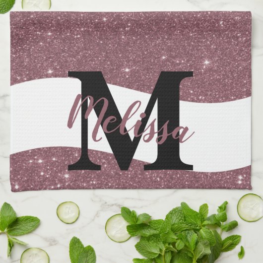 Personalisiertes Glitzer Küchentuch (Gefaltet)