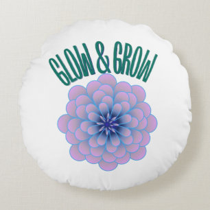 Personalisiertes Glow & Grow Ästhetisches Florales Rundes Kissen