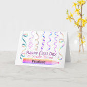 Personalisiertes Glück 1. Tag der Stufe 3 Karte (Gelbe Blume)