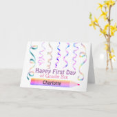 Personalisiertes Glück 1. Tag der Stufe 6 Karte (Gelbe Blume)