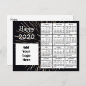 Personalisiertes Glück 2020 Neues Jahr Personalisi Postkarte (Vorne/Hinten)