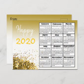 Personalisiertes Glück 2020 Neujahr Personalisiert Postkarte (Vorne/Hinten)