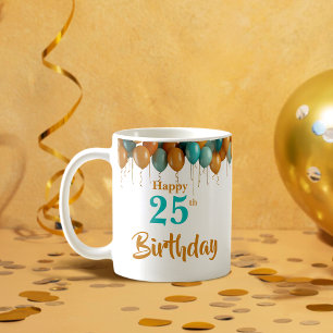 Personalisiertes Glück 25. Geburtstag Kaffee Tasse