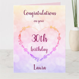 Personalisiertes Glück 30. Geburtstag Karte