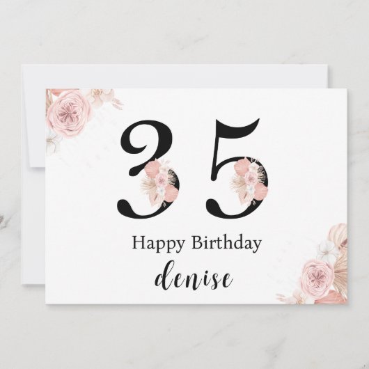 Personalisiertes Glück 35. Geburtstag Karte (Vorderseite)