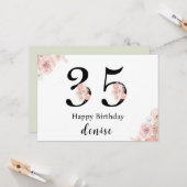Personalisiertes Glück 35. Geburtstag Karte (Vorderseite/Rückseite Beispiel)