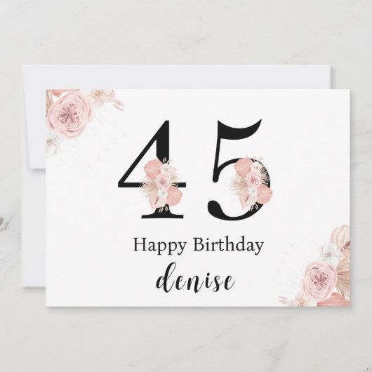 Personalisiertes Glück 45. Geburtstag Karte (Vorderseite)