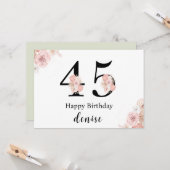 Personalisiertes Glück 45. Geburtstag Karte (Vorderseite/Rückseite Beispiel)