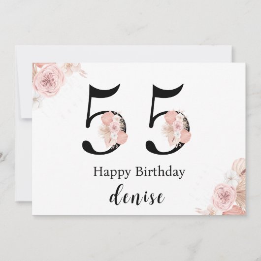 Personalisiertes Glück 55. Geburtstag Karte (Vorderseite)