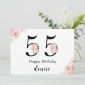 Personalisiertes Glück 55. Geburtstag Karte (Stehend Vorderseite)