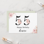 Personalisiertes Glück 55. Geburtstag Karte (Vorderseite/Rückseite Beispiel)