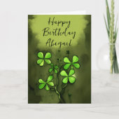 Personalisiertes Glück der irischen Clovers zum Ge Karte (Vorderseite)