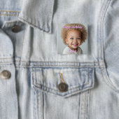 Personalisiertes Glück Geburtsname und Foto Button (Beispiel)
