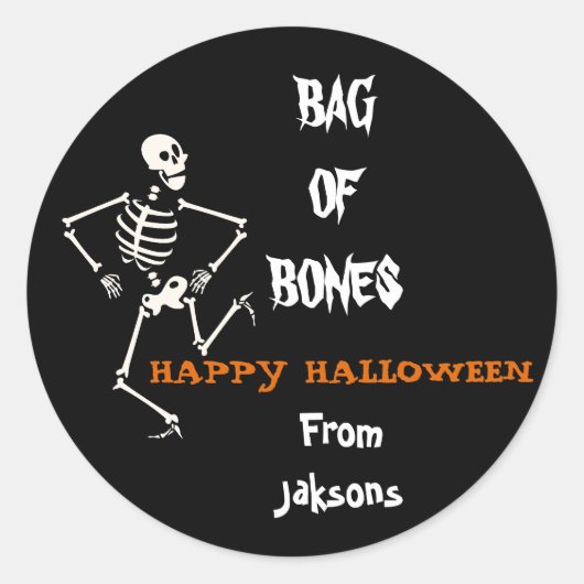 Personalisiertes Glück Halloween-Geisterbeutel Runder Aufkleber (Vorderseite)