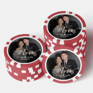 Personalisiertes "Glück in der Liebe"-Foto-Andenke Pokerchips
