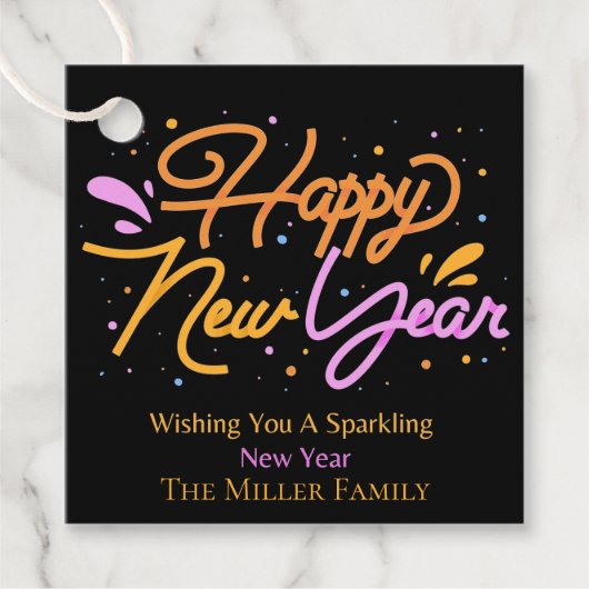 Personalisiertes Glück Neues Jahr - Geschenktag, G Geschenkanhänger (Vorderseite)