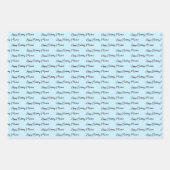 Personalisiertes Glück zum Geburtstag Blau, Schwar Geschenkpapier Set (Vorderseite 2)