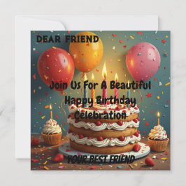 Personalisiertes Glück zum Geburtstag Einladung