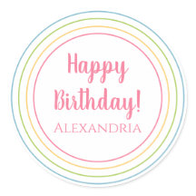 Personalisiertes Glück zum Geburtstag Pastel Pink