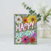 Personalisiertes Glück zum Geburtstag Postkarte (Stehend Vorderseite)