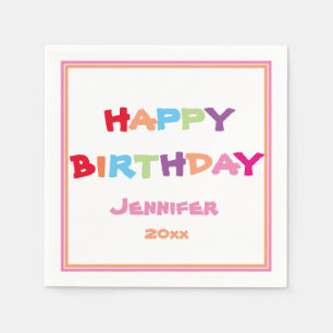 Personalisiertes Glück zum Geburtstag Serviette