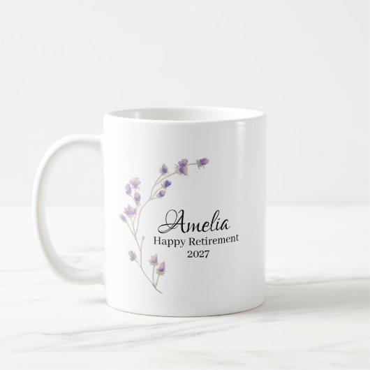 Personalisiertes Glücklicher Ruhestand 2027 Kaffeetasse (Links)