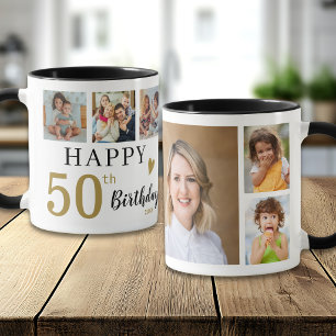 Personalisiertes Glückliches 50. Geburtstag 6 Foto Tasse