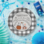 Personalisiertes glückliches Erntedanken Weinpapie Pappteller (Party)