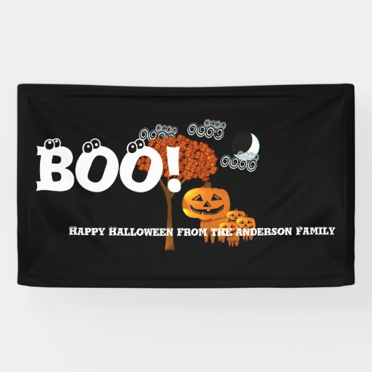 Personalisiertes glückliches Halloween aus Ihrer F Banner (Horizontal)