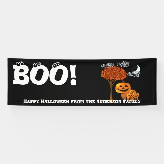 Personalisiertes glückliches Halloween aus Ihrer F Banner (Horizontal)