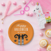Personalisiertes glückliches Halloween Hexenfüßche Pappteller (Party)