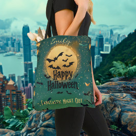 Personalisiertes glückliches Halloween mit grünem Tasche