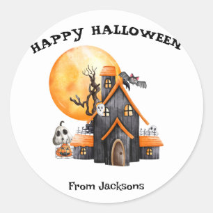 Personalisiertes glückliches Halloween mit Niedlic Runder Aufkleber