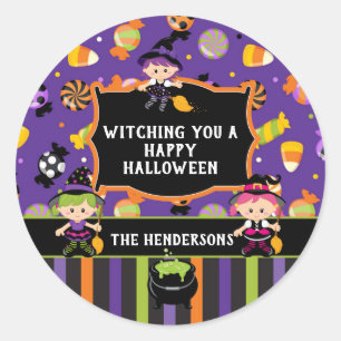 Personalisiertes glückliches Halloween Runder Aufkleber