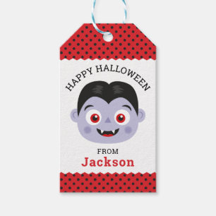 Personalisiertes glückliches Halloween-Vampirgesc Geschenkanhänger