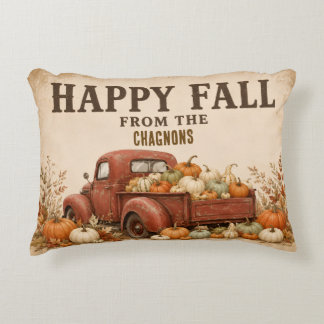 Personalisiertes Glückliches Herbst Vintage-Roter- Dekokissen
