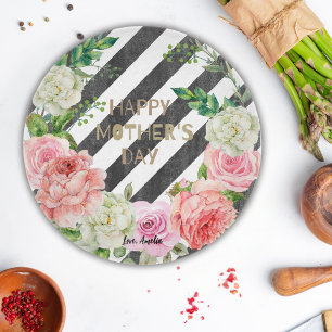 Personalisiertes Glückliches Muttertags-Rosa-Blume Schneidebrett