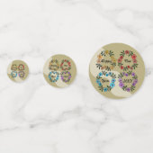 PERSONALISIERTES GLÜCKLICHes NEUJAHR 20XX & BLUME Konfetti (Vorderseiten)