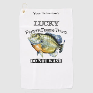 Personalisiertes Glücks-Panfish-Anglerhandtuch Golfhandtuch