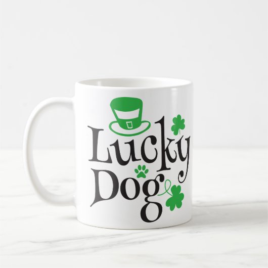 Personalisiertes Glückshund-Foto Kaffeetasse (Links)