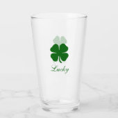 Personalisiertes Glücksklee-Vierblatt Glas (Rückseite)