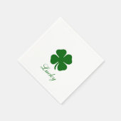 Personalisiertes Glücksklee Vierblatt Serviette (Ecke)