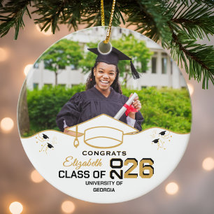 Personalisiertes Glückwunschgeschenk für Absolvent Keramik Ornament
