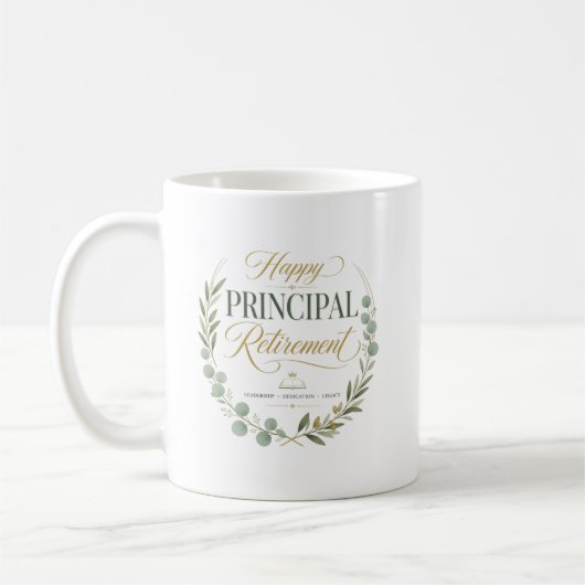 Personalisiertes Glückwunschgeschenk zum Ruhestand Kaffeetasse (Links)