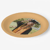 Personalisiertes Gold Abschluss Stole Foto Pappteller (Schrägansicht)