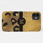 Personalisiertes Gold & Black Animal Print Case Ma (Rückseite (Horizontal))