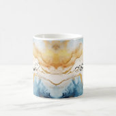 Personalisiertes Gold Blue Watercolor-Geschenk für Kaffeetasse (Mittel)