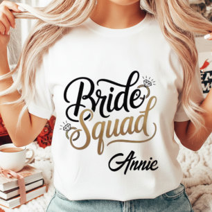 Personalisiertes Gold Bride Squad Junggesellinnena Tri-Blend Shirt
