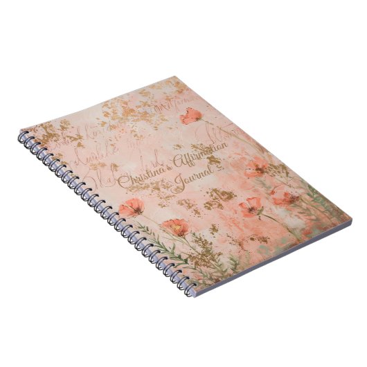 Personalisiertes Gold Color Affirmation Journal Notizblock (Rechte Seite)