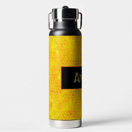 Personalisiertes Gold Dinosaurier versteckt Trinkflasche (Vorderseite)